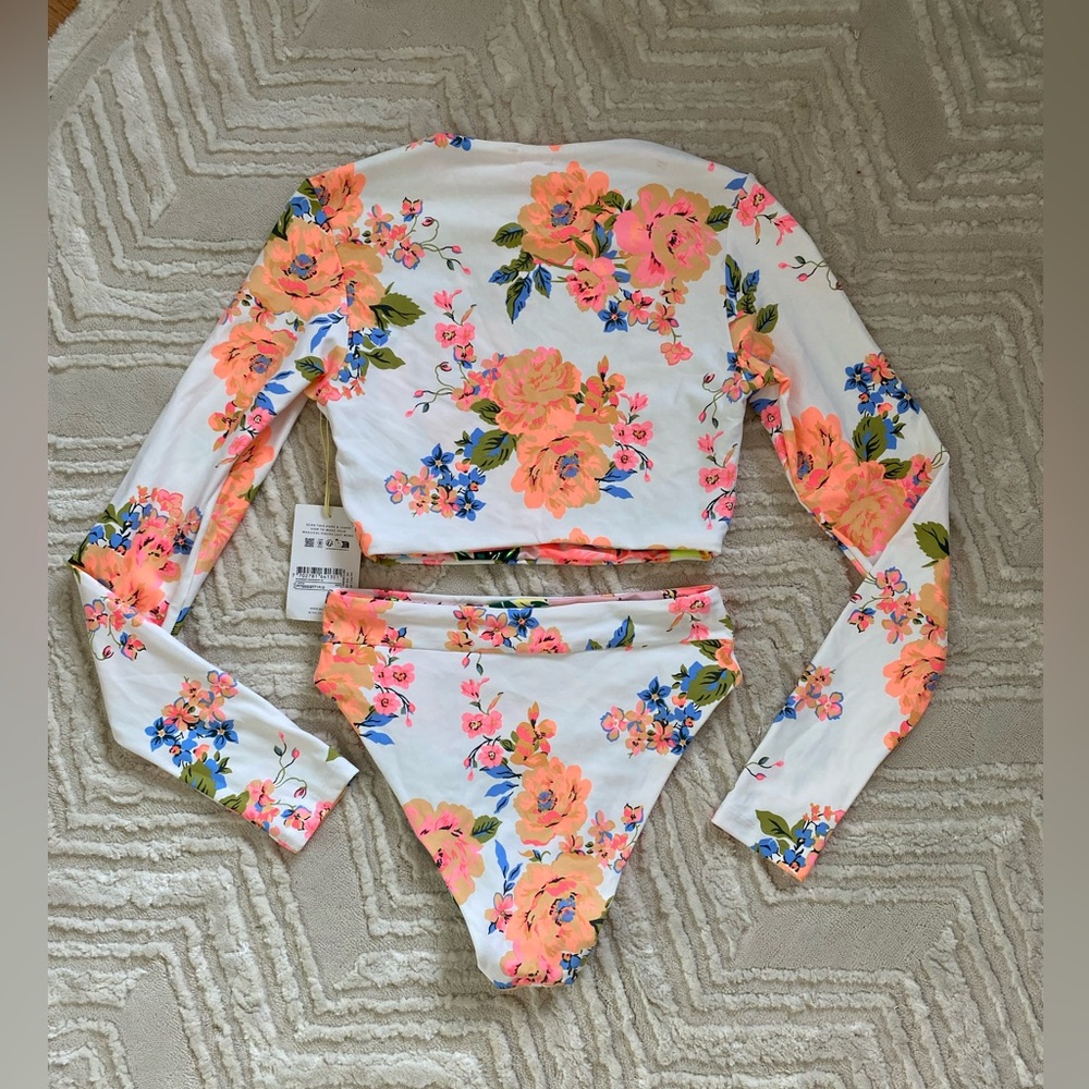 Maaji Long Sleeve Bikini Set- Neon Floral - Picture 2 of 6
